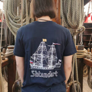 T-shirt with the image of the ship Shtandart